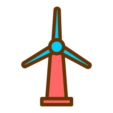 Rüzgar türbini ikonu. vektör illüstrasyonu