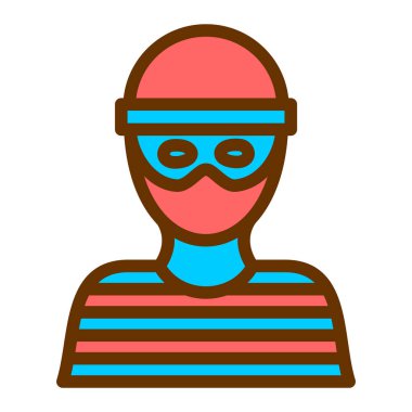 Maskeli adam, vektör illüstrasyonu.