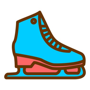 Buz pateni ikonu. Web için paten vektör simgelerinin düz çizimi