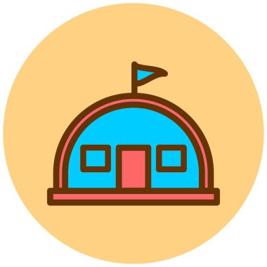 Bina. Web simgesi basit illüstrasyon