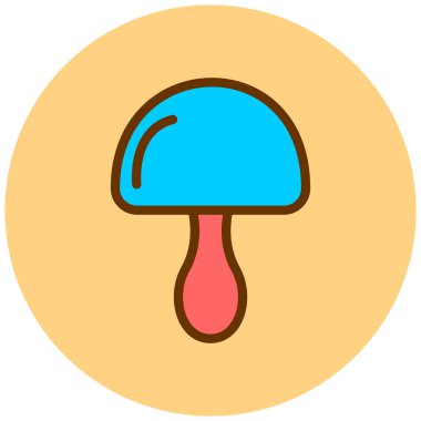 Mantar. Web simgesi basit illüstrasyon