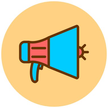 Megafon. Web simgesi basit illüstrasyon