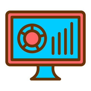 Monitör. Web simgesi basit illüstrasyon