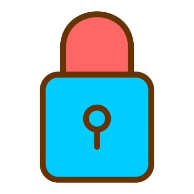 Kilit. Web simgesi basit illüstrasyon