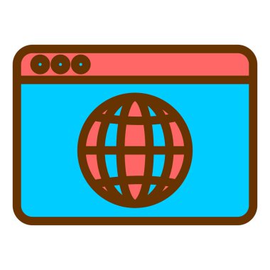 Tarayıcı. Web simgesi basit illüstrasyon