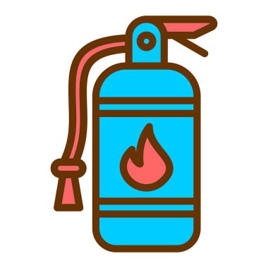 Yangın söndürme ikonu vektörü. İnce çizgi işareti. İzole edilmiş kontür sembolü gösterimi