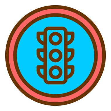 Trafik ışığı simgesi, vektör illüstrasyonu