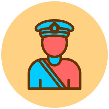 Polis memuru ikon vektör illüstrasyonu