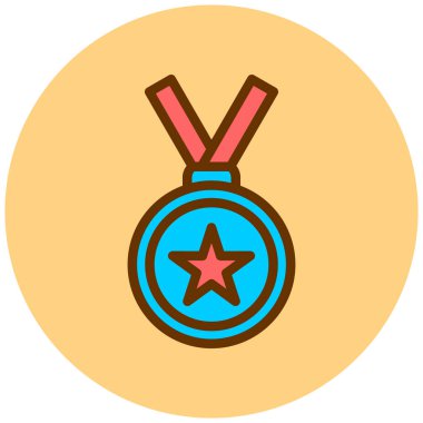 Madalya. Web simgesi basit illüstrasyon