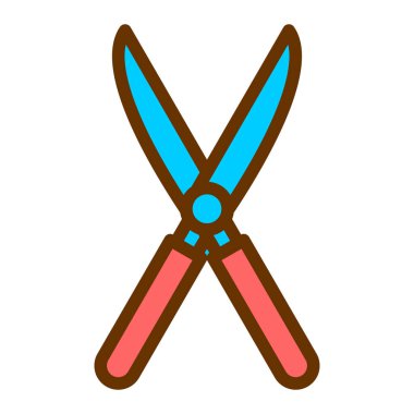 makas, bahçe aracı ve araçlar vektör illüstrasyon tasarımı