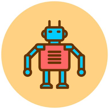 robot. Web simgesi basit illüstrasyon