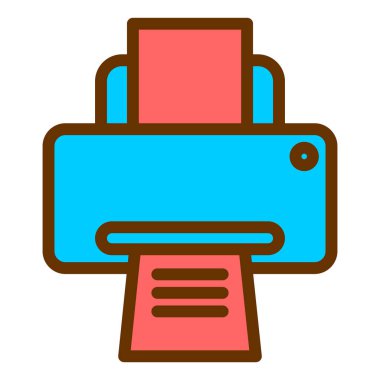 Yazıcı. Web simgesi basit illüstrasyon