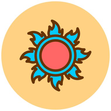Güneş. Web simgesi basit illüstrasyon