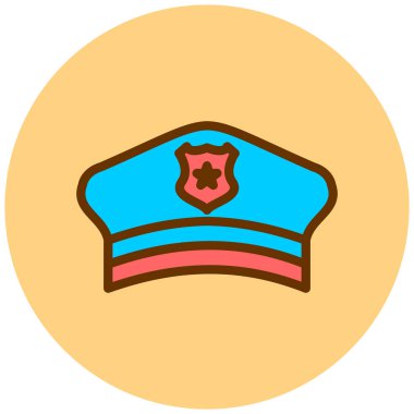 Askeri şapka. Basit illüstrasyon