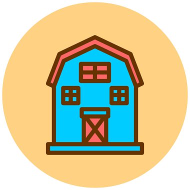 Ahır. Web simgesi basit illüstrasyon