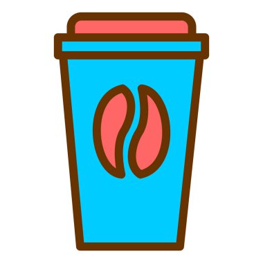 Kahve. Web simgesi basit illüstrasyon