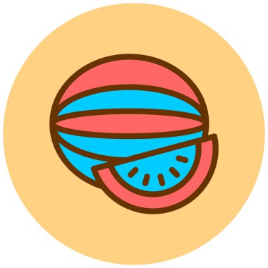 Karpuz. Web simgesi basit illüstrasyon