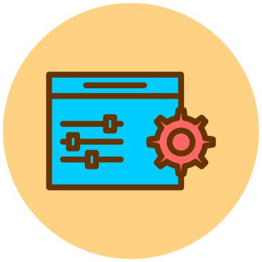 Kodlama. Web simgesi basit illüstrasyon