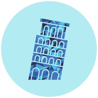 Beyaz arkaplanda karikatür biçiminde pisa simgesi izole