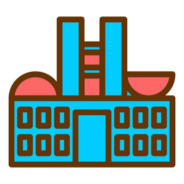 Bina. Web simgesi basit illüstrasyon