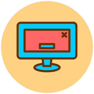 Bilgisayar. Web simgesi basit illüstrasyon