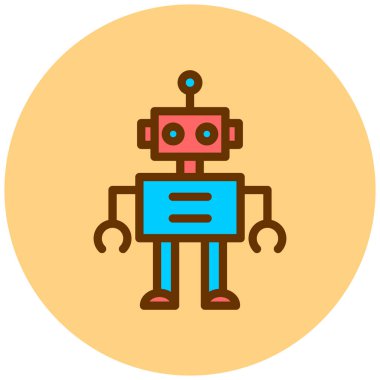 robot. Web simgesi basit illüstrasyon