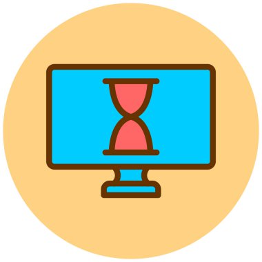 Kum saati. Web simgesi basit illüstrasyon