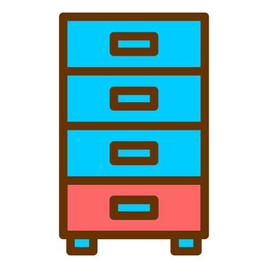 Çekmeceler. Web simgesi basit illüstrasyon