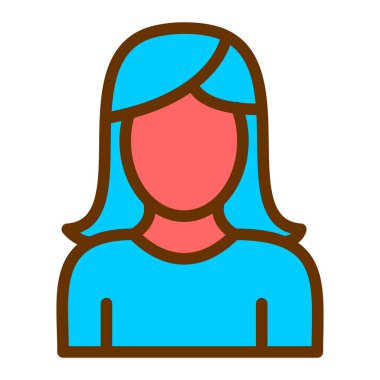 Kadın. Web simgesi basit illüstrasyon
