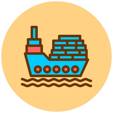 Gemi. Web simgesi basit illüstrasyon