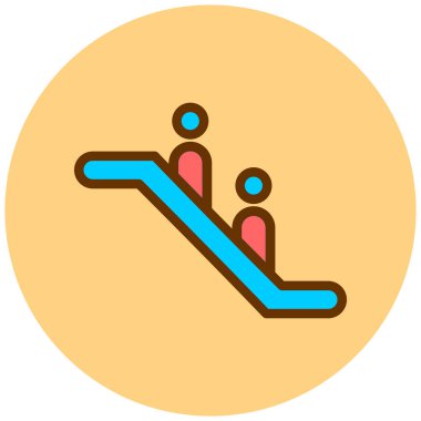 Yürüyen merdiven. Web simgesi basit illüstrasyon