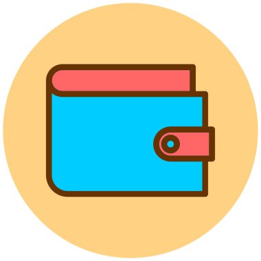 Cüzdan. Web simgesi basit illüstrasyon