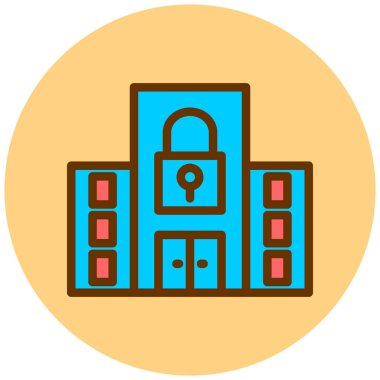 Düz biçimli güvenli vektör simgesi