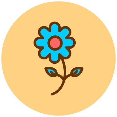 Çiçek. Web simgesi basit illüstrasyon