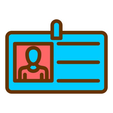 Kimlik kartı simgesi, vektör illüstrasyonu