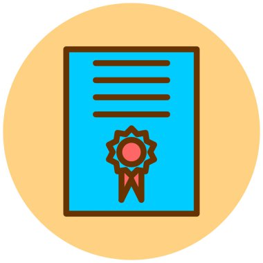 Sertifika. Web simgesi basit illüstrasyon