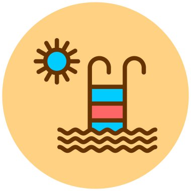 havuz web simgesi basit illüstrasyon