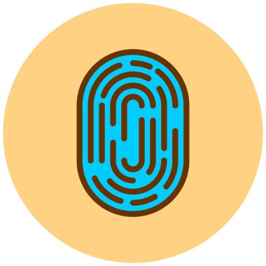 parmak izi vektör simgesi. Düz çizim. 10 saniye.