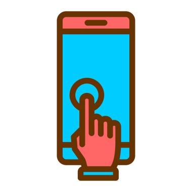 el simgesi vektör illüstrasyon tasarımlı cep telefonu