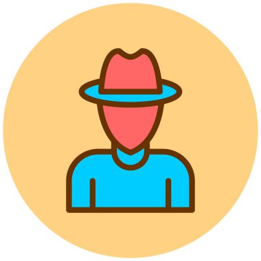 Kovboy şapkası, vektör, illüstrasyon, ikon, izole edilmiş çiftçi