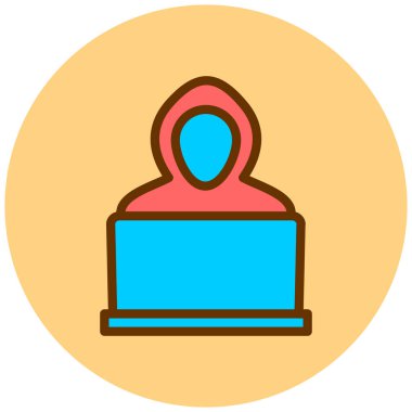 Hacker. Web simgesi basit illüstrasyon