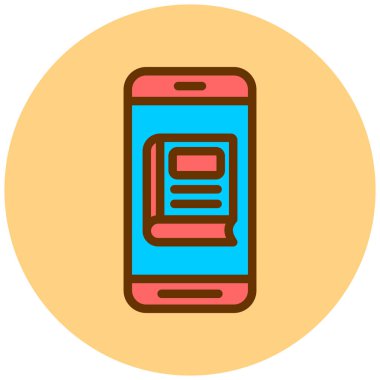 Cep telefonu ve defter. Basit resimleme