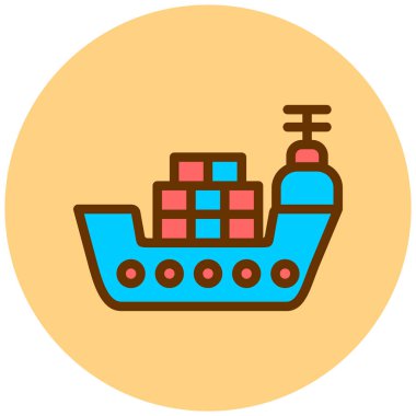 Gemi. Web simgesi basit illüstrasyon