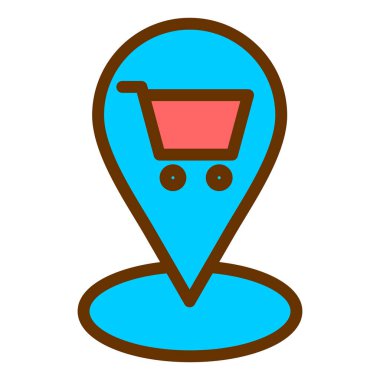 Alışveriş arabası simgesi, vektör illüstrasyonu