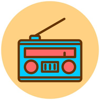 Radyo. Web simgesi basit illüstrasyon