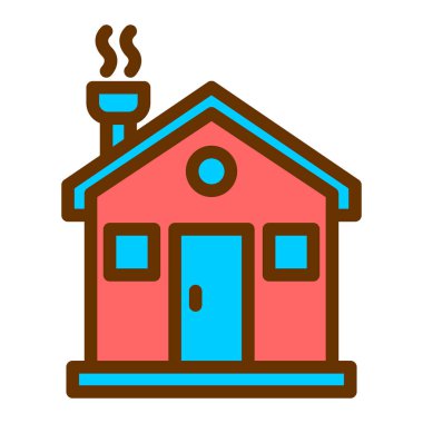 Ev. Web simgesi basit illüstrasyon