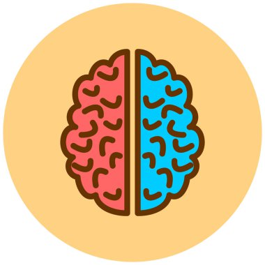 Beyin. Web simgesi basit illüstrasyon