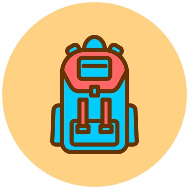 Sırt çantası. Web simgesi basit illüstrasyon