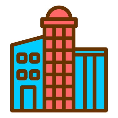 Bina. Web simgesi basit illüstrasyon