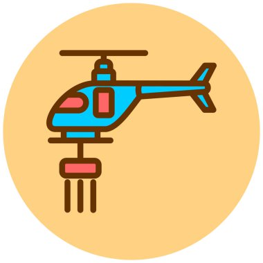 Helikopter. Web simgesi basit illüstrasyon